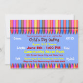 子供のパーティの招待状数々の- PURPOSE/CRAYON 招待状 (裏面)