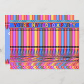 子供のパーティの招待状数々の- PURPOSE/CRAYON 招待状 (正面/裏面)