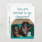 子供のパーティースリープ招待状 インビテーションポストカード (正面/裏面)