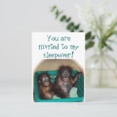 子供のパーティースリープ招待状 インビテーションポストカード (スタンド正面)