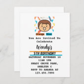 子供のパーティー招待状の足跡 ノートカード (正面/裏面)