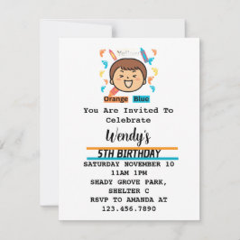 子供のパーティー招待状の足跡 ノートカード