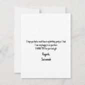 子供のパーティー ピンクと白のモルモット サッカー ボール サンキューカード (裏面)