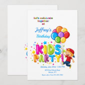 子供のパーティー 招待状 (正面/裏面)