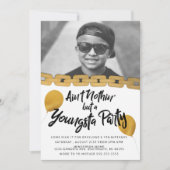 子供のヒップホップ誕生日写真 招待状 (正面)