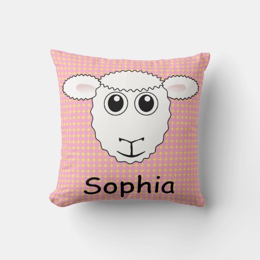 子供のヒツジの子ヒツジの枕 クッション (正面)