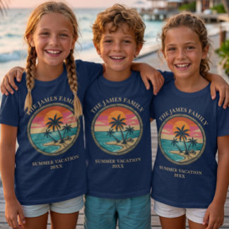 子供のビーチバケーションカスタム Tシャツ