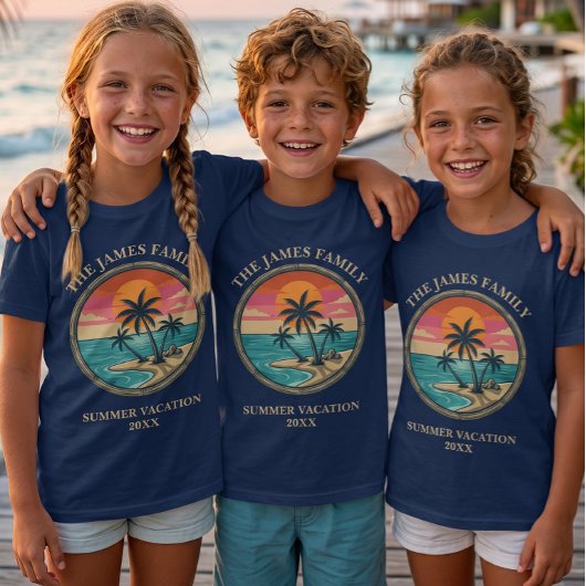 子供のビーチバケーションカスタム Tシャツ