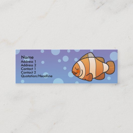 子供のピエロの魚の細いプロフィールカード スキニー名刺 (正面)