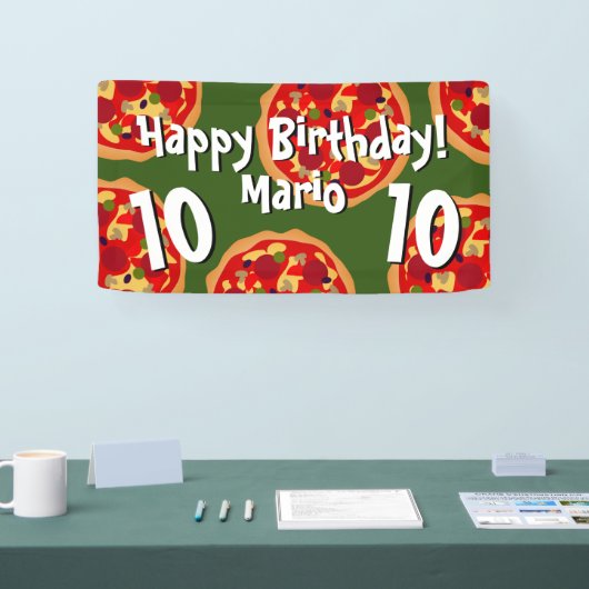 子供のピザ誕生日パーティー歓迎バナーの看板 横断幕 (トレードショー)