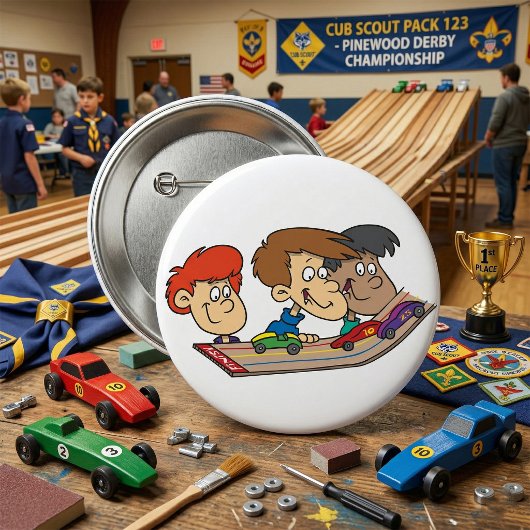 子供のピンベアダービーカー競争 缶バッジ