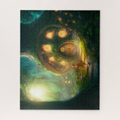 子供のファンタジーフォレストツリーハウスキッズ ジグソーパズル (縦)