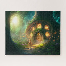 子供のファンタジーフォレストツリーハウスキッズ ジグソーパズル