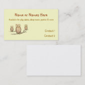 子供のフクロウのテレホンカード コーリングカード (正面/裏面)