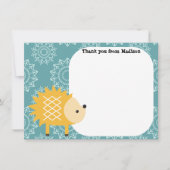 子供のフラットパネルのサンキューカードのハリネズミ サンキューカード (正面)