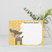 子供のフラットパネルサンキューカード茶色の鹿 サンキューカード (スタンド正面)