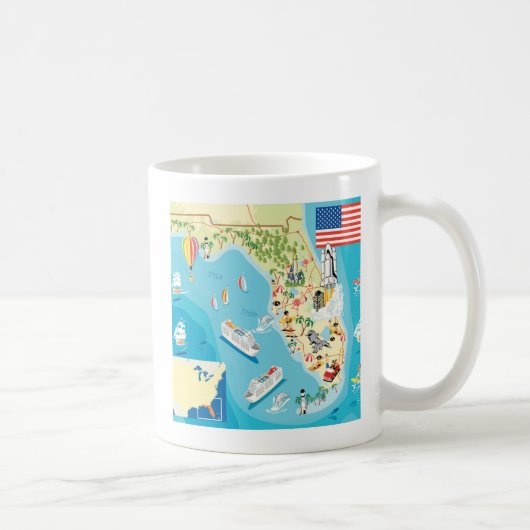 子供のフロリダのかわいい地図 コーヒーマグカップ (右)