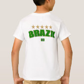 子供のブラジルのロゴ5の星のTシャツ Tシャツ (裏面)