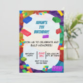 子供のブロックの誕生日パーティー 招待状 (スタンド正面)