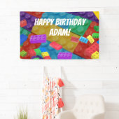 子供のブロックの誕生日パーティー 横断幕 (インサイチュ)