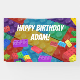 子供のブロックの誕生日パーティー 横断幕