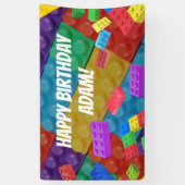 子供のブロックの誕生日パーティー 横断幕 (縦)