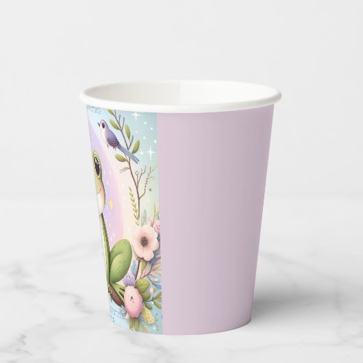 子供のプリンセスカエルかわいい誕生日パーティー 紙コップ (左)