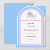 子供のプリンセス誕生日パーティーのフラットな感謝カード サンキューカード (正面/裏面)