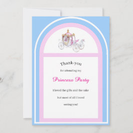 子供のプリンセス誕生日パーティーのフラットな感謝カード サンキューカード