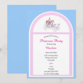 子供のプリンセス誕生日パーティー招待状 招待状 (正面/裏面)