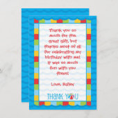 子供のプールパーティーお礼カード サンキューカード (正面/裏面)