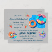子供のプールパーティーの誕生日 ポストカード (正面/裏面)