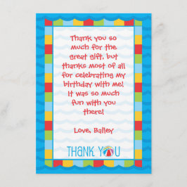 子供のプールパーティー感謝カード サンキューカード