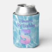 子供のプールパーティー サマー 5歳の誕生日 缶クーラー (缶正面)