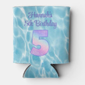 子供のプールパーティー サマー 5歳の誕生日 缶クーラー (正面)