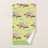 子供のベビーのかわいく愛らしいブラウンの怠惰 バスタオルセット (ハンドタオル)