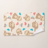 子供のベビーのかわいく愛らしいブラウンの怠惰 バスタオルセット (ハンドタオル)