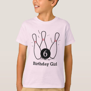 子供のボーリングをする誕生日のワイシャツ Tシャツ