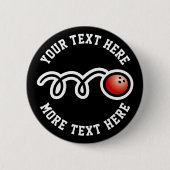 子供のボーリング誕生日パーティーの好意名前をカスタムする 缶バッジ (正面)