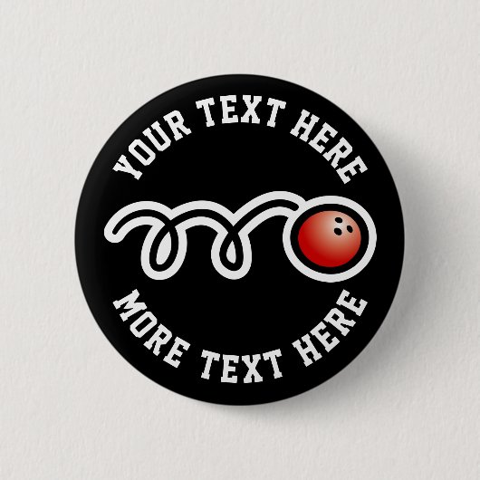 子供のボーリング誕生日パーティーの好意名前をカスタムする 缶バッジ (正面)