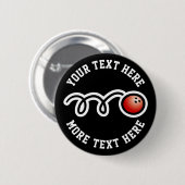 子供のボーリング誕生日パーティーの好意名前をカスタムする 缶バッジ (正面&裏面)