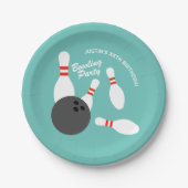 子供のボーリング誕生日パーティーカスタム紙プレート ペーパープレート (正面)