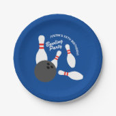 子供のボーリング誕生日パーティーテーマ紙プレート ペーパープレート (正面)