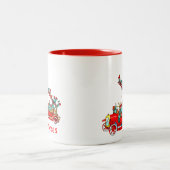 子供のマグが付いている普通消防車 ツートーンマグカップ (中央)