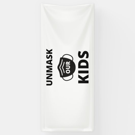 子供のマスクを外す 横断幕 (縦)