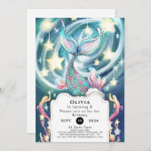 子供のマーメイドのおとぎの国 誕生日 招待状 (正面/裏面)