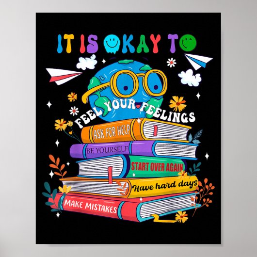子供のメンタルヘルスの意識向上週間Tシャツ 学校 ポスター (正面)
