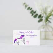 子供のユニコーンのプロフィールカード 名刺 (スタンド正面)