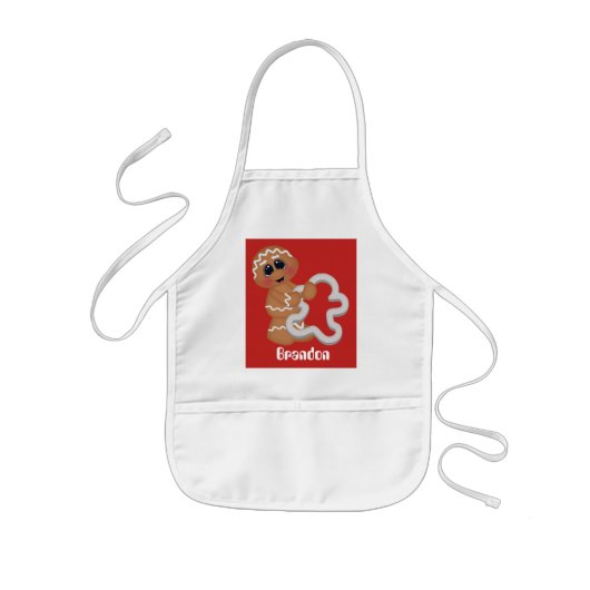 子供のユニセックスカスタマイズ可能なベーキングジンジャーブレッドエプロン 子供用エプロン (正面)