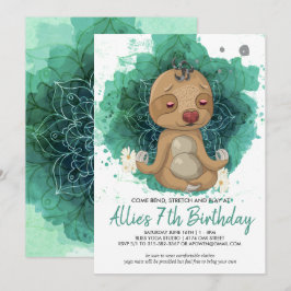 子供のヨガ誕生日パーティー招待状 招待状